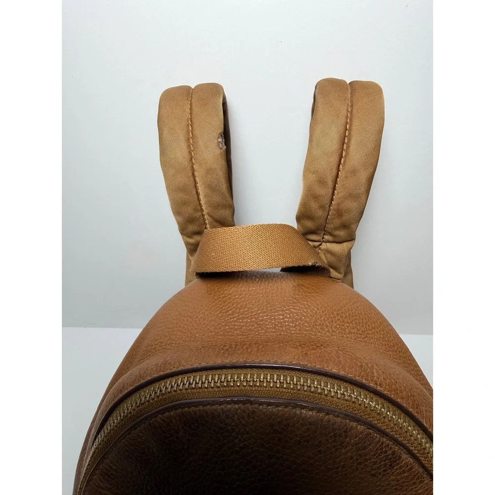 Coach Saddle Leather Mini Charlie Backpack F38263 Pebble Leather Backpack.